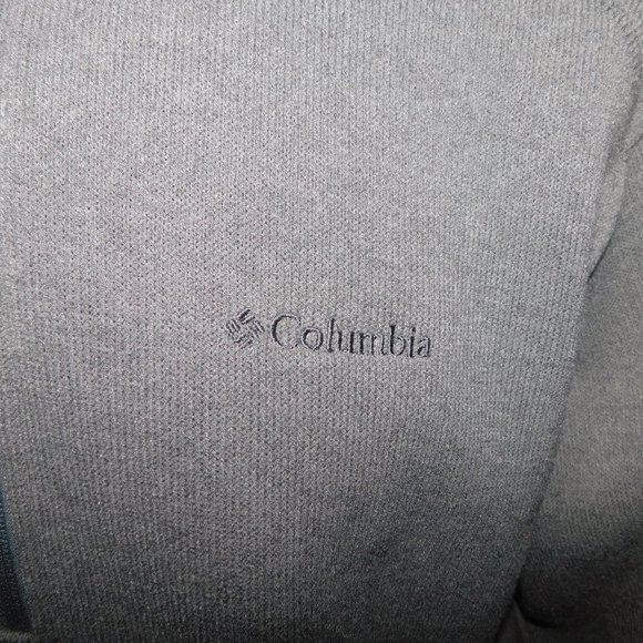 Columbia Mens L Gray Fleece Lined 1/4 Zip Pullover Sweater with Sherpa Collar - Picture 7 of 11